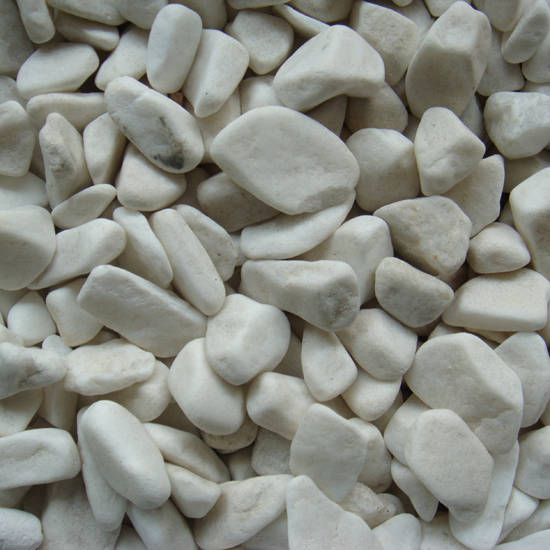 white machine made pebble stone
